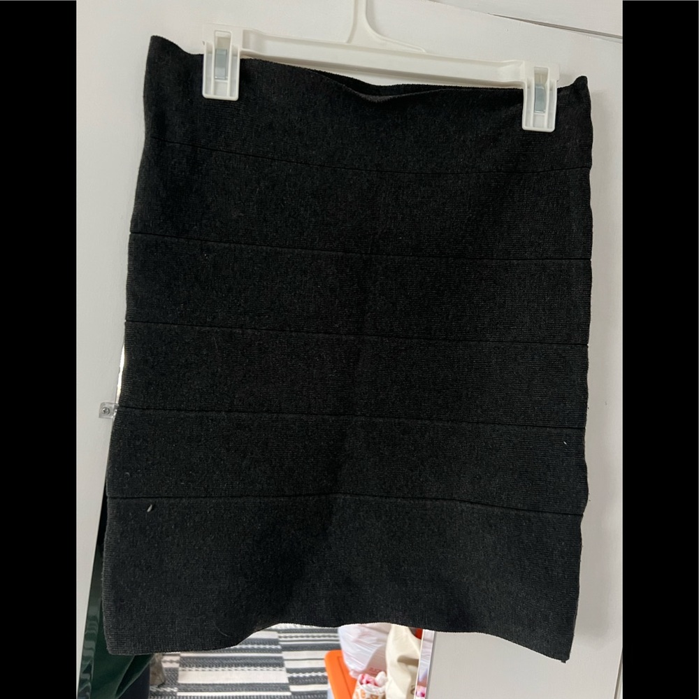 Grey Stretchy Bodycon Skirt